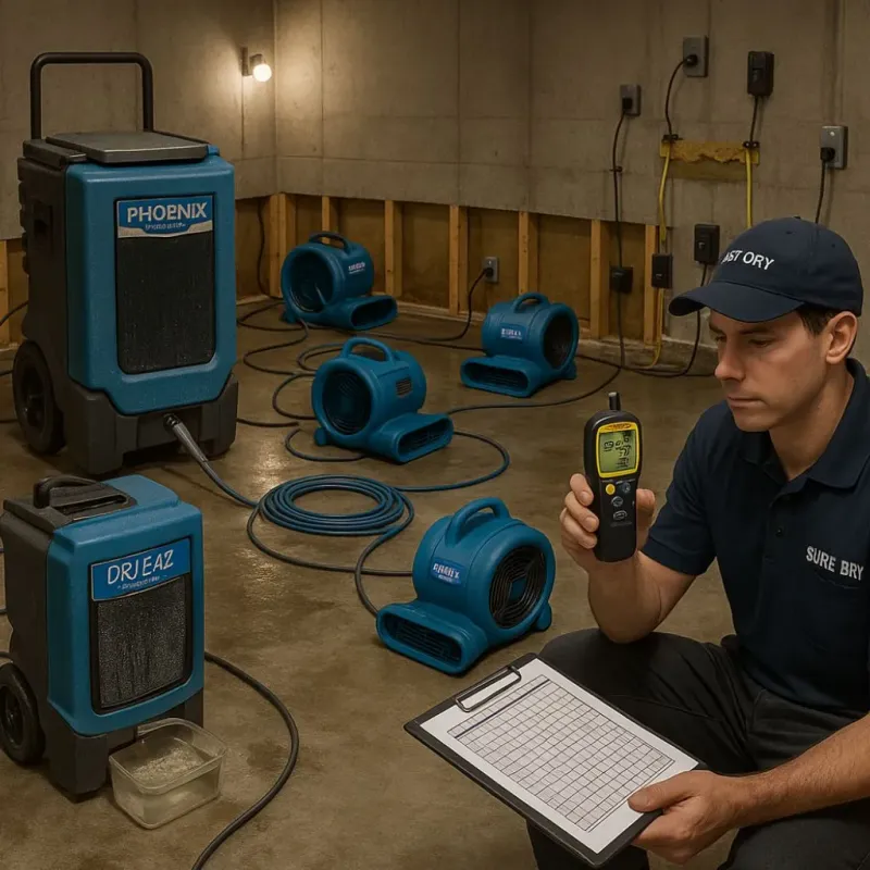 Structural Drying and Dehumidification process in West Pensacola, FL